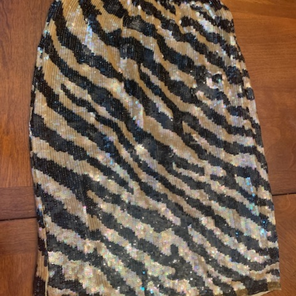Sequin Animal Print Skirt